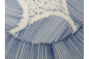 江戸後期　伊万里　線描き　約14cm　4.5寸　上品な大輪の牡丹が目を引くなます皿2枚セット(花、小皿、和皿、四寸五分、和食器)(R-078252)