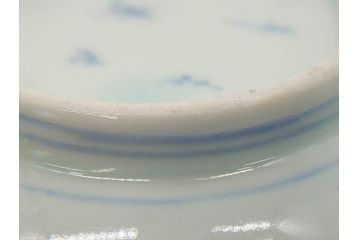 江戸後期　古伊万里　成化年製　微塵唐草文染付　約11cm　3.5寸　繊細な線描きが見事な小皿3枚セット(みじんからくさ、和皿、和食器、三寸五分)(R-078254)