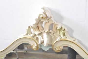 中古　イタリア　SILIK(シリック)　ロココ調　上品な雰囲気のウォールミラー(壁掛け鏡、店舗什器)(R-078265)