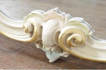 中古　イタリア　SILIK(シリック)　ロココ調　上品な雰囲気のウォールミラー(壁掛け鏡、店舗什器)(R-078265)
