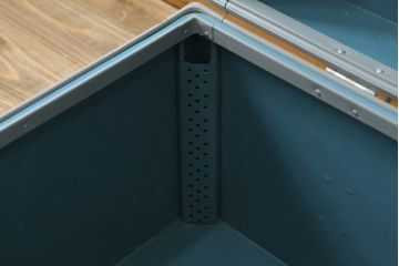 ビンテージ雑貨　MITSUKOSHI　BANKOKU　お部屋のアクセントになるジュラルミン船トランク(ジュラルミントランク、舟トランク、アルミトランク、センターテーブル、ローテーブル、収納、ディスプレイ、ヴィンテージ)(R-078266)