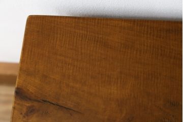 中古　民芸家具　木の温もりを感じられる栃の木(トチノキ)一枚板の重厚なスツール(花台、飾り台、サイドテーブル、板座チェア、椅子、イス)(R-078274)