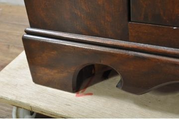 和製ビンテージ　松本民芸家具　特注品　シンプルでシックな佇まいのコーナーキャビネット(収納棚、戸棚、ヴィンテージ)(R-078288)