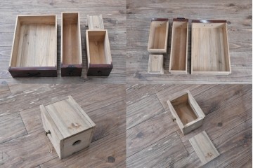 和製アンティーク　明治大正期　前面・内部桐(キリ)材　松・巾着・鶴・亀の縁起物をあしらった金具が魅力的な佐渡箪笥ローチェスト　(R-078291)