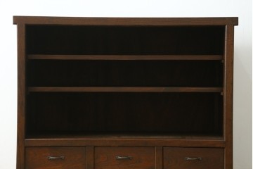 和製アンティーク　格子引き戸が粋な関東水屋箪笥キャビネット　(R-078297)
