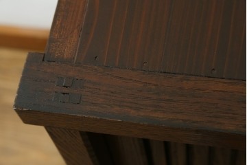 和製アンティーク　格子引き戸が粋な関東水屋箪笥キャビネット　(R-078297)