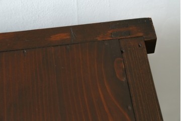 和製アンティーク　格子引き戸が粋な関東水屋箪笥キャビネット　(R-078297)