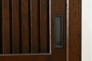 和製アンティーク　格子引き戸が粋な関東水屋箪笥キャビネット　(R-078297)