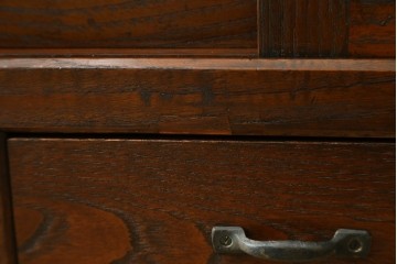 和製アンティーク　格子引き戸が粋な関東水屋箪笥キャビネット　(R-078297)