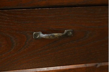 和製アンティーク　格子引き戸が粋な関東水屋箪笥キャビネット　(R-078297)