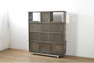 中古　美品　永田良介商店　使い勝手のよい収納と美しいデザインを兼ね備えたキャビネット(収納棚、戸棚、カップボード、食器棚)(R-078301)