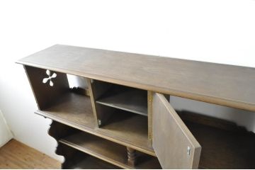 中古　美品　永田良介商店　使い勝手のよい収納と美しいデザインを兼ね備えたキャビネット(収納棚、戸棚、カップボード、食器棚)(R-078301)