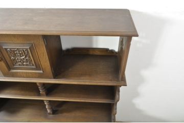 中古　美品　永田良介商店　使い勝手のよい収納と美しいデザインを兼ね備えたキャビネット(収納棚、戸棚、カップボード、食器棚)(R-078301)