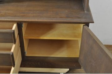 中古　美品　永田良介商店　使い勝手のよい収納と美しいデザインを兼ね備えたキャビネット(収納棚、戸棚、カップボード、食器棚)(R-078301)