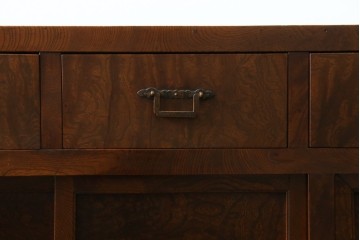 和製アンティーク　前面(欅材)　天板・側面(栗材)　真鍮金具　新潟産の帳場箪笥　(R-078304)