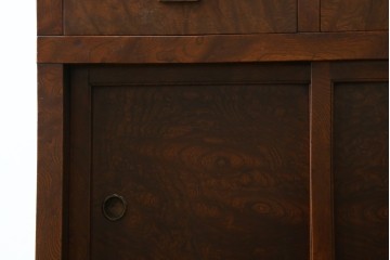 和製アンティーク　前面(欅材)　天板・側面(栗材)　真鍮金具　新潟産の帳場箪笥　(R-078304)
