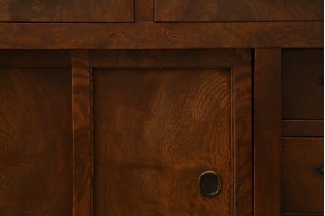 和製アンティーク　前面(欅材)　天板・側面(栗材)　真鍮金具　新潟産の帳場箪笥　(R-078304)