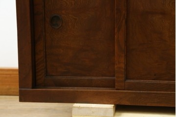和製アンティーク　前面(欅材)　天板・側面(栗材)　真鍮金具　新潟産の帳場箪笥　(R-078304)