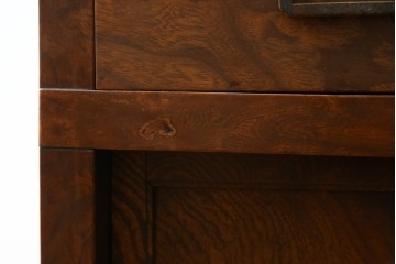 和製アンティーク　前面(欅材)　天板・側面(栗材)　真鍮金具　新潟産の帳場箪笥　(R-078304)