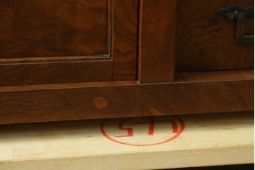 和製アンティーク　前面(欅材)　天板・側面(栗材)　真鍮金具　新潟産の帳場箪笥　(R-078304)
