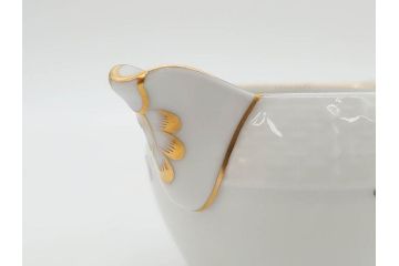 ヘレンド　ハンガリー　HEREND HVNGARY　「ロスチャイルド・バード」649/RO　「フルーツコンポジション」1253/CFR　「ヴィクトリア・ブーケ」　華やかな絵が美しいクリーマー・プレート・ジャム/マーマレード3点セット(金彩、鳥、蝶、花、果物、変形皿、洋食器)(R-078334)　　