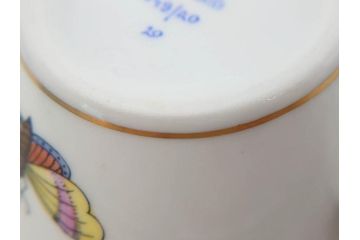 ヘレンド　ハンガリー　HEREND HVNGARY　「ロスチャイルド・バード」649/RO　「フルーツコンポジション」1253/CFR　「ヴィクトリア・ブーケ」　華やかな絵が美しいクリーマー・プレート・ジャム/マーマレード3点セット(金彩、鳥、蝶、花、果物、変形皿、洋食器)(R-078334)　　