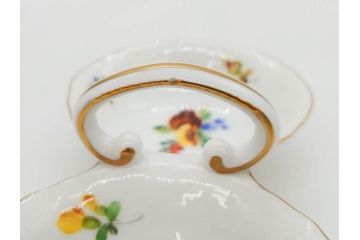 ヘレンド　ハンガリー　HEREND HVNGARY　「ロスチャイルド・バード」649/RO　「フルーツコンポジション」1253/CFR　「ヴィクトリア・ブーケ」　華やかな絵が美しいクリーマー・プレート・ジャム/マーマレード3点セット(金彩、鳥、蝶、花、果物、変形皿、洋食器)(R-078334)　　