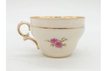 ドイツ　KPM (ベルリン王立磁器製陶所)　優雅な時間に浸れるカップ&ソーサー3客・プレート6枚セット(金彩、ゴールド、バラ、蝶、洋食器)(R-078335)