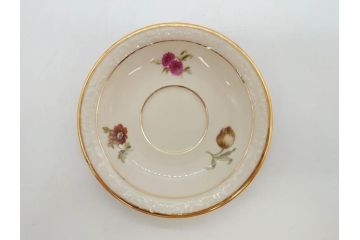 ドイツ　KPM (ベルリン王立磁器製陶所)　優雅な時間に浸れるカップ&ソーサー3客・プレート6枚セット(金彩、ゴールド、バラ、蝶、洋食器)(R-078335)