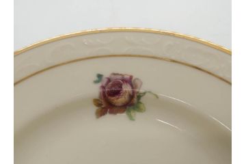 ドイツ　KPM (ベルリン王立磁器製陶所)　優雅な時間に浸れるカップ&ソーサー3客・プレート6枚セット(金彩、ゴールド、バラ、蝶、洋食器)(R-078335)
