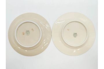 ドイツ　KPM (ベルリン王立磁器製陶所)　優雅な時間に浸れるカップ&ソーサー3客・プレート6枚セット(金彩、ゴールド、バラ、蝶、洋食器)(R-078335)
