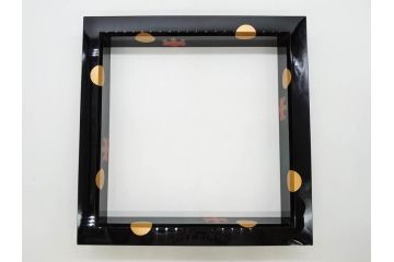 輪島塗　蒔絵が引き立つ炉縁(漆塗り、茶道具、金彩、菊桐文、共箱付き)(R-078338)
