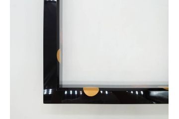 輪島塗　蒔絵が引き立つ炉縁(漆塗り、茶道具、金彩、菊桐文、共箱付き)(R-078338)