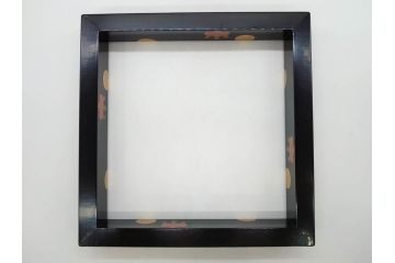 輪島塗　蒔絵が引き立つ炉縁(漆塗り、茶道具、金彩、菊桐文、共箱付き)(R-078338)
