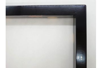 輪島塗　蒔絵が引き立つ炉縁(漆塗り、茶道具、金彩、菊桐文、共箱付き)(R-078338)
