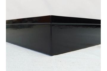 輪島塗　蒔絵が引き立つ炉縁(漆塗り、茶道具、金彩、菊桐文、共箱付き)(R-078338)