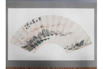 昭和54年　富岡鐵齋　贈君百扇　限定650部  第53番　画集100枚揃(富岡鉄斎、絵画、扇面画、扇絵、書籍、本、外箱付き)(定価148,000円)(R-078340)
