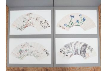 昭和54年　富岡鐵齋　贈君百扇　限定650部  第53番　画集100枚揃(富岡鉄斎、絵画、扇面画、扇絵、書籍、本、外箱付き)(定価148,000円)(R-078340)