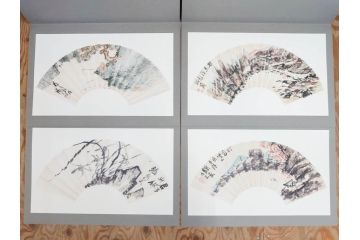 昭和54年　富岡鐵齋　贈君百扇　限定650部  第53番　画集100枚揃(富岡鉄斎、絵画、扇面画、扇絵、書籍、本、外箱付き)(定価148,000円)(R-078340)