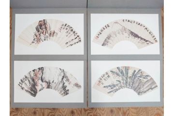 昭和54年　富岡鐵齋　贈君百扇　限定650部  第53番　画集100枚揃(富岡鉄斎、絵画、扇面画、扇絵、書籍、本、外箱付き)(定価148,000円)(R-078340)