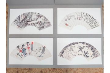 昭和54年　富岡鐵齋　贈君百扇　限定650部  第53番　画集100枚揃(富岡鉄斎、絵画、扇面画、扇絵、書籍、本、外箱付き)(定価148,000円)(R-078340)