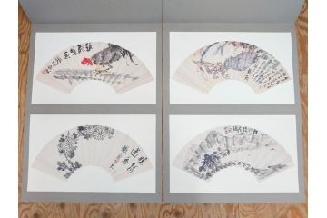 昭和54年　富岡鐵齋　贈君百扇　限定650部  第53番　画集100枚揃(富岡鉄斎、絵画、扇面画、扇絵、書籍、本、外箱付き)(定価148,000円)(R-078340)