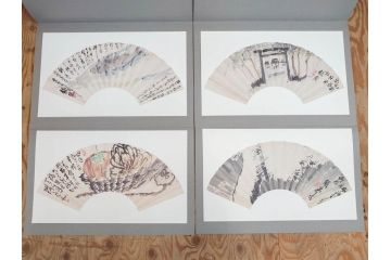 昭和54年　富岡鐵齋　贈君百扇　限定650部  第53番　画集100枚揃(富岡鉄斎、絵画、扇面画、扇絵、書籍、本、外箱付き)(定価148,000円)(R-078340)