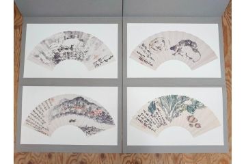 昭和54年　富岡鐵齋　贈君百扇　限定650部  第53番　画集100枚揃(富岡鉄斎、絵画、扇面画、扇絵、書籍、本、外箱付き)(定価148,000円)(R-078340)