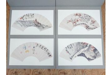 昭和54年　富岡鐵齋　贈君百扇　限定650部  第53番　画集100枚揃(富岡鉄斎、絵画、扇面画、扇絵、書籍、本、外箱付き)(定価148,000円)(R-078340)