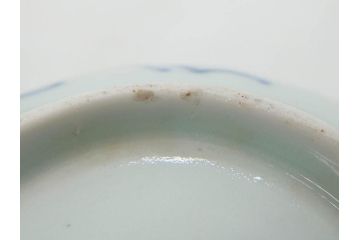 江戸後期　古伊万里　成化年製　微塵唐草文染付　約11cm　3.5寸　繊細な線描きが見事な小皿5枚セット(みじんからくさ、和皿、和食器、三寸五分)(R-078341)
