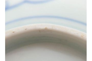 江戸後期　古伊万里　成化年製　微塵唐草文染付　約11cm　3.5寸　繊細な線描きが見事な小皿5枚セット(みじんからくさ、和皿、和食器、三寸五分)(R-078341)