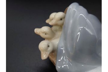 スペイン　リヤドロ　LLADRO　アヒルの家族　4895　高さ50cm　アヒル達の表情が可愛らしいフィギュリン(親子、ファミリー、置物、オブジェ、陶器人形、共箱付き)(R-078342)