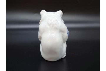 デンマーク　ROYAL COPENHAGEN(ロイヤルコペンハーゲン)　ブルーフルーテッド　プレイン　繊細に描かれた模様が上品なソルト&ペッパー・フィギュリン2点セット(塩胡椒入れ、調味料、置物、眠り猫、キャット、熊、ベア)(R-078343)