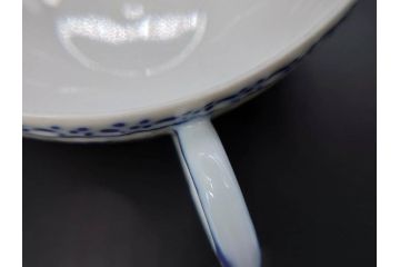 デンマーク　ROYAL COPENHAGEN(ロイヤルコペンハーゲン)　ブルーフルーテッド　ハーフレース　525　上品なデザインのティーカップ&ソーサー5客セット(洋食器、C&S)(R-078345)